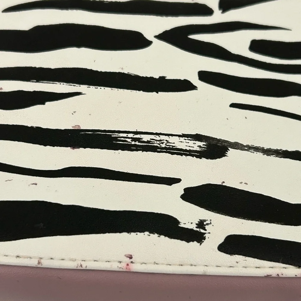 Trish McEvoy Zebra Print Makeup Pouch White Black